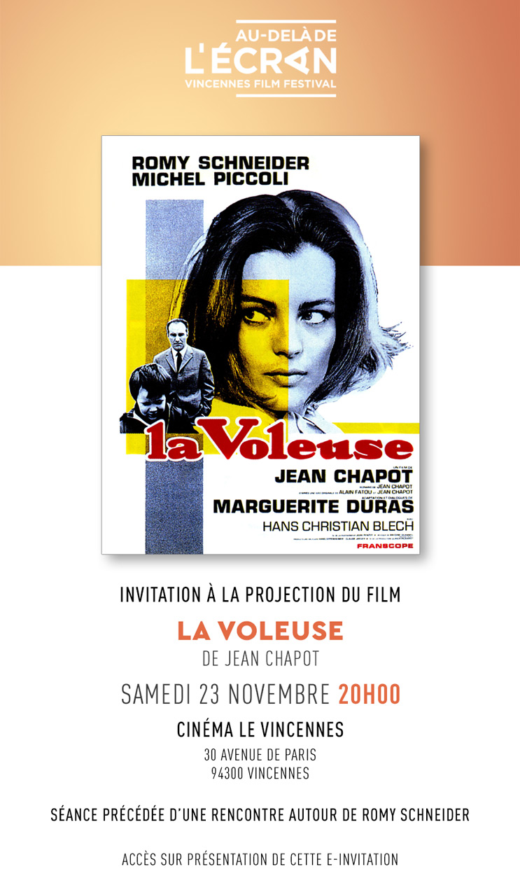 Invitation à la projection du film La Voleuse de Jean Chapot